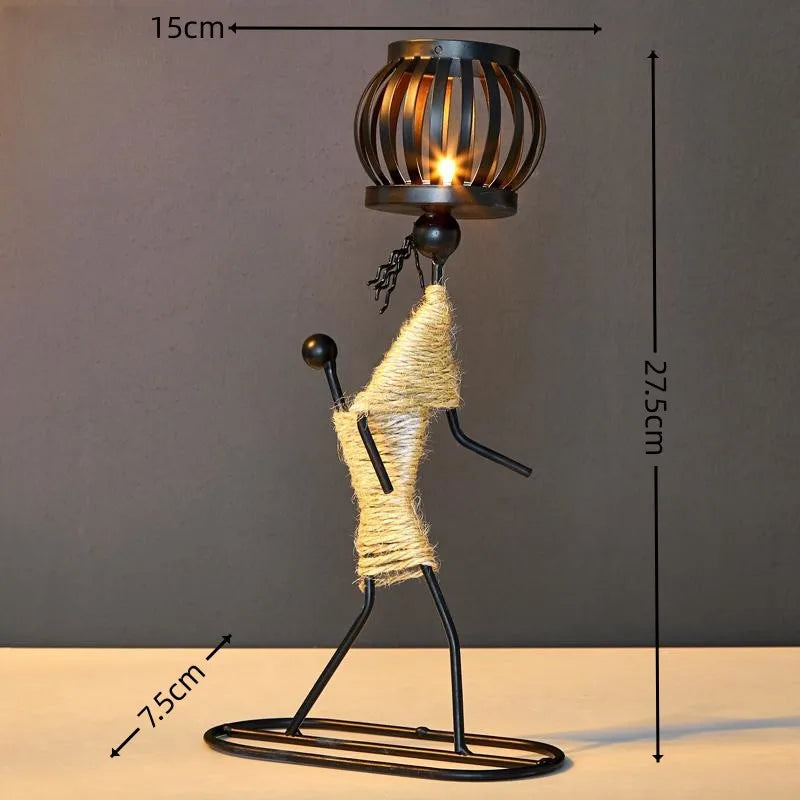 Nordic Metal Candlestick – Abstract Sculpture Candle Holder, Handmade Home Decor 2024