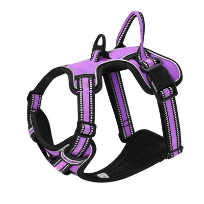 Adjustable Reflective Nylon Dog Harness Vest – Soft No-Pull Pet Harness for Small to Large Dogs
