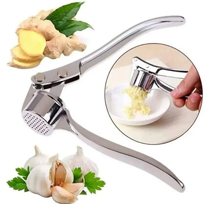 Multifunctional Zinc Alloy Garlic Press – Anti-Skid Manual Garlic Crusher