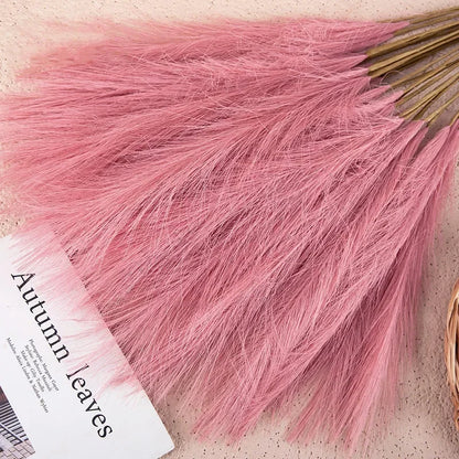 5PCS 55CM Fluffy Pampas Grass – Boho Artificial Flower for Home, Wedding & Party Decor