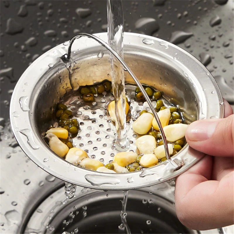 Stainless Steel Sink & Bathtub Hair Catcher Durable Mesh Strainer with Handle