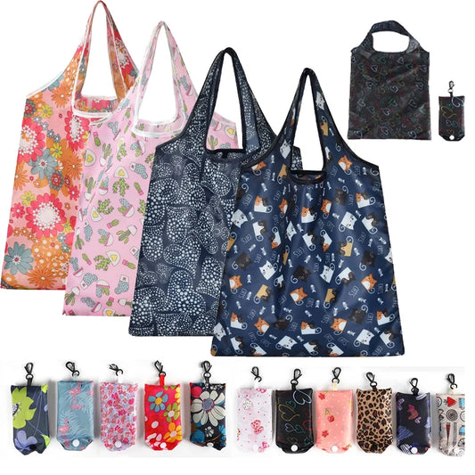 Foldable Eco-Friendly Fashion Tote Large Capacity, Travel & Grocery Bag