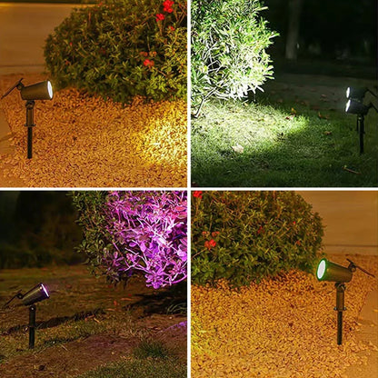 9-LED RGB Solar Spotlights – Waterproof Outdoor Landscape Lights for Garden & Trees