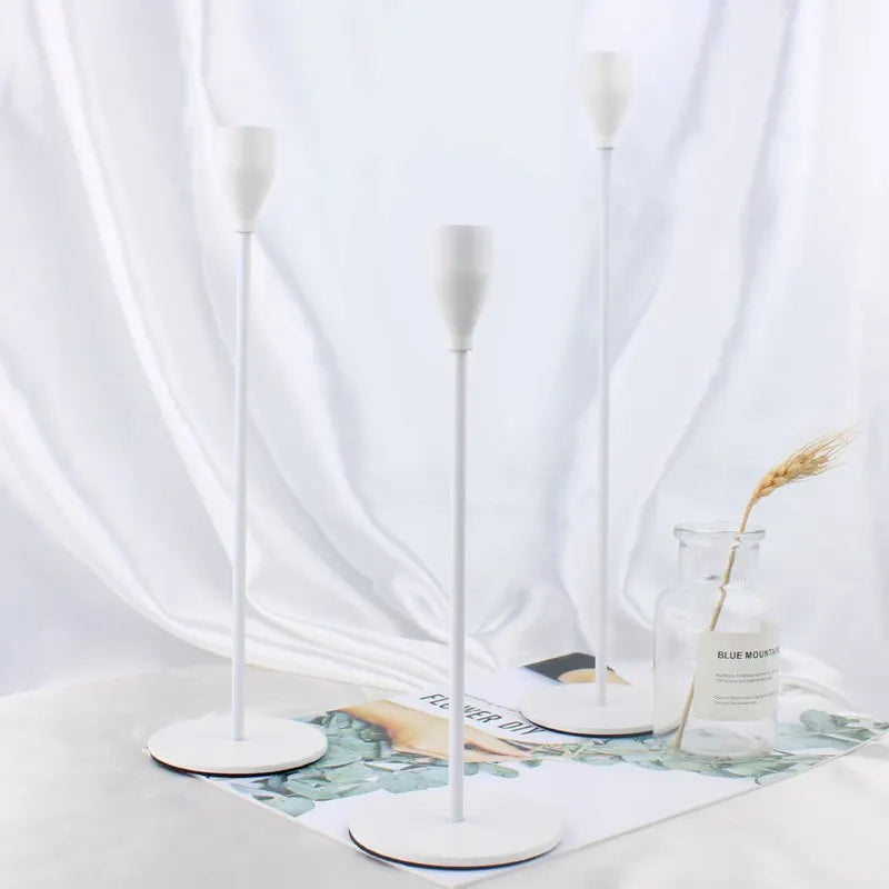 3Pcs Chinese Style Gold Metal Candle Holders – Wedding & Home Decor