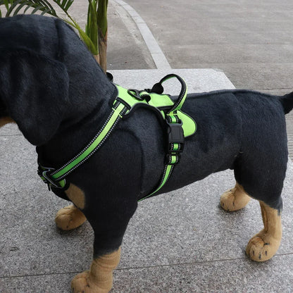 Adjustable Reflective Nylon Dog Harness Vest – Soft No-Pull Pet Harness for Small to Large Dogs