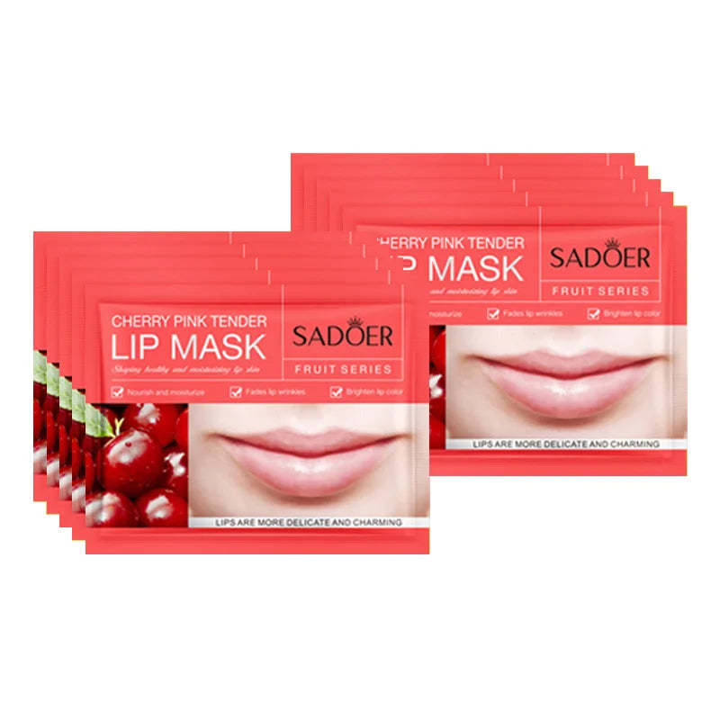 SADOER 10pcs Fruit Lip Masks Nourishing Collagen Lip Care
