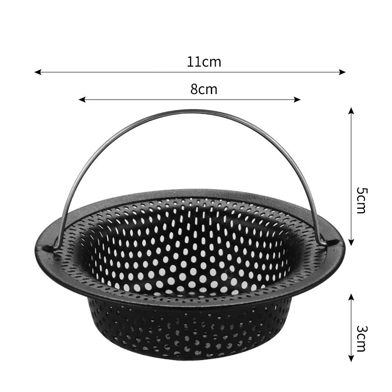 Stainless Steel Sink & Bathtub Hair Catcher Durable Mesh Strainer with Handle