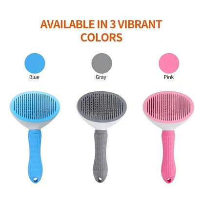 One-Click Pet Hair Removal Comb Slicker Brush for Dogs & Cats – Easy Grooming Tool with Automatic Cleaning