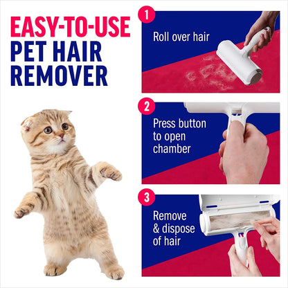 Pet Hair Remover Roller Self-Cleaning Base for Easy Dog & Cat Fur Removal, Perfect for Furniture