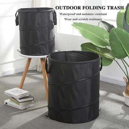 1pc Pop-Up Portable Trash Can – Folding Camping, Garden, Outdoor Garbage & Leaf Bag