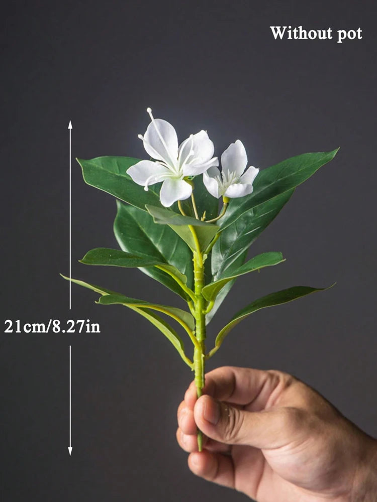 Artificial Azalea & Ficus Plants with Palm Leaves – 21-40cm Faux Greenery for Home Decor