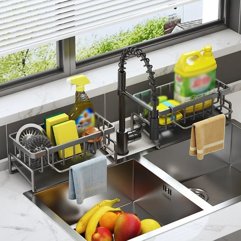 Stainless Steel Sink Drain Rack Organizer