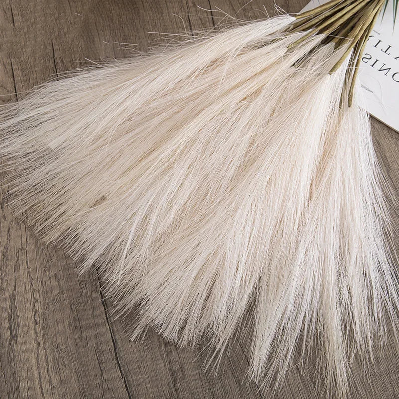 5PCS 55CM Fluffy Pampas Grass – Boho Artificial Flower for Home, Wedding & Party Decor