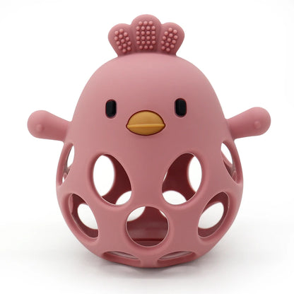 Cartoon Chick Silicone Baby Teether – Soft Chew Toy for Teething Relief