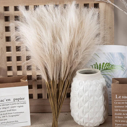 5PCS 55CM Fluffy Pampas Grass – Boho Artificial Flower for Home, Wedding & Party Decor