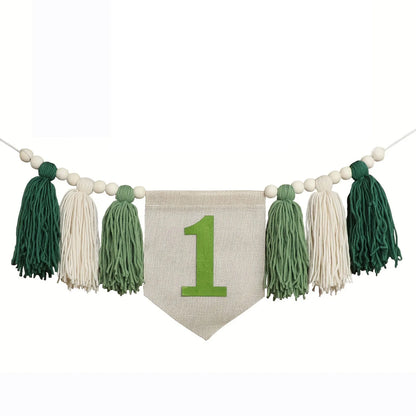 Boho 1st Birthday High Chair Banner – Baby Party & Nursery Decoration