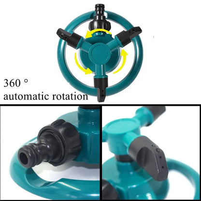 360° Automatic Rotating Sprinkler Nozzle  Efficient Garden & Lawn Irrigation