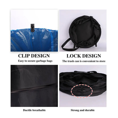1pc Pop-Up Portable Trash Can – Folding Camping, Garden, Outdoor Garbage & Leaf Bag