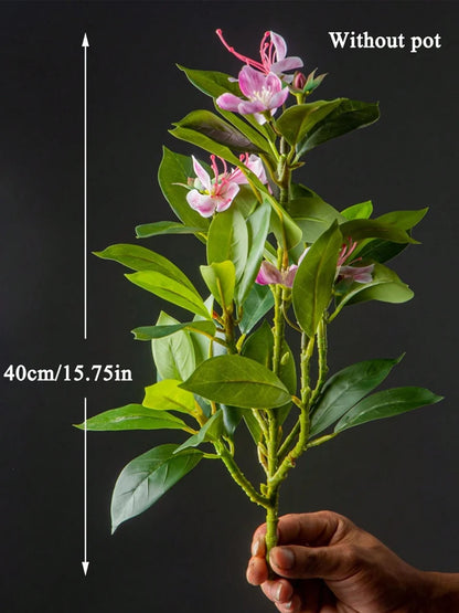 Artificial Azalea & Ficus Plants with Palm Leaves – 21-40cm Faux Greenery for Home Decor