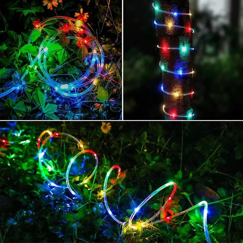 300 LED Solar Rope Lights for Outdoor Decor