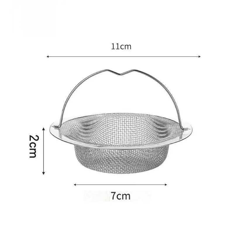 Stainless Steel Sink & Bathtub Hair Catcher Durable Mesh Strainer with Handle