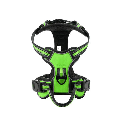 Adjustable Reflective Nylon Dog Harness Vest – Soft No-Pull Pet Harness for Small to Large Dogs
