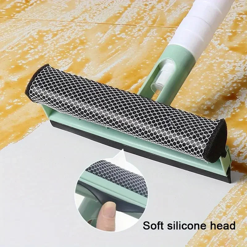 3-in-1 Window Cleaning Brush with Spray – Double-Sided Glass & Mirror Wiper