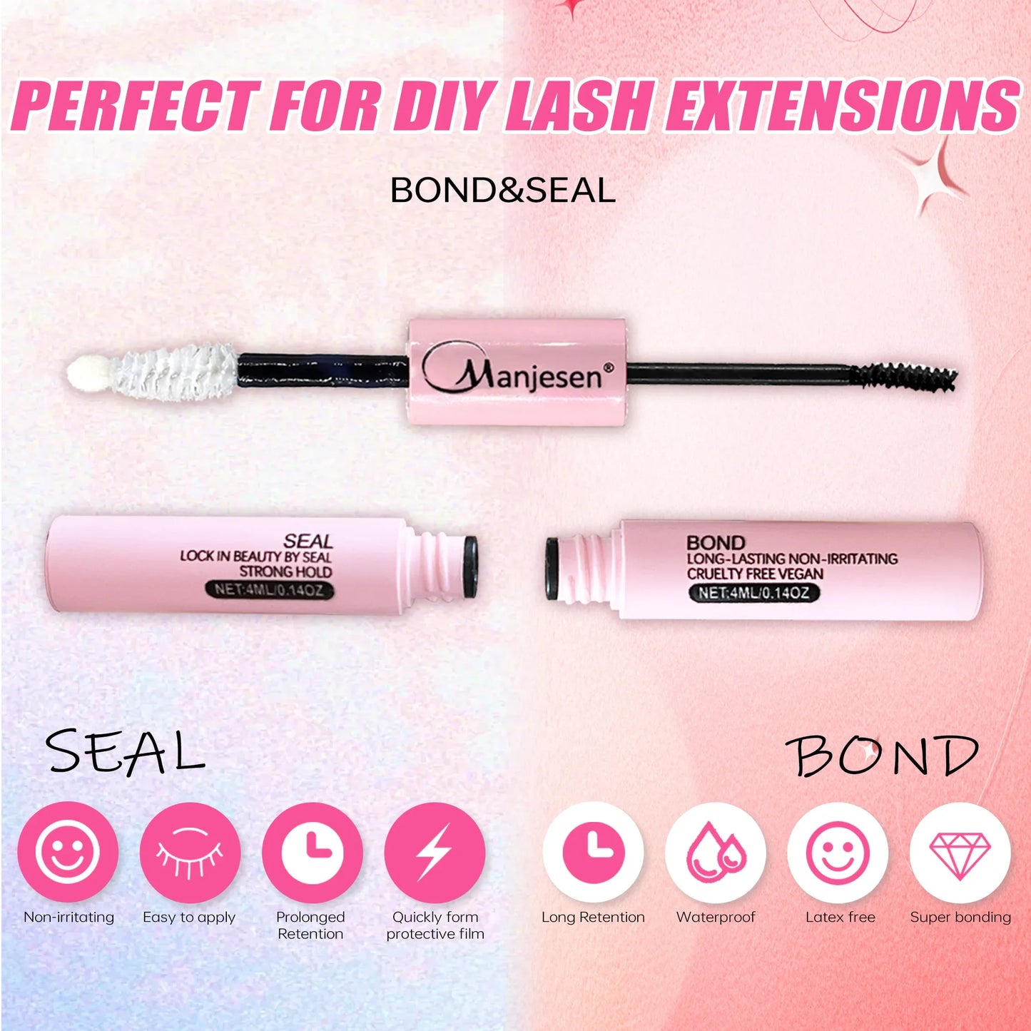 DIY Eyelash Extension Kit – 200 PCS Clusters with Bond & Seal Glue