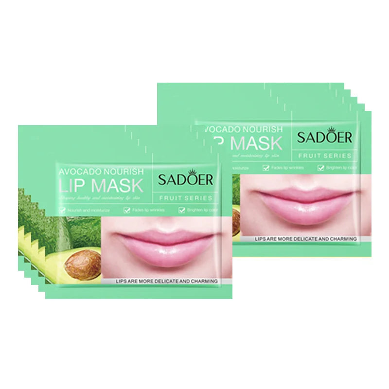 SADOER 10pcs Fruit Lip Masks Nourishing Collagen Lip Care