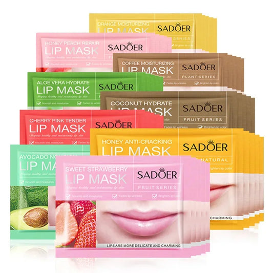 SADOER 10pcs Fruit Lip Masks Nourishing Collagen Lip Care