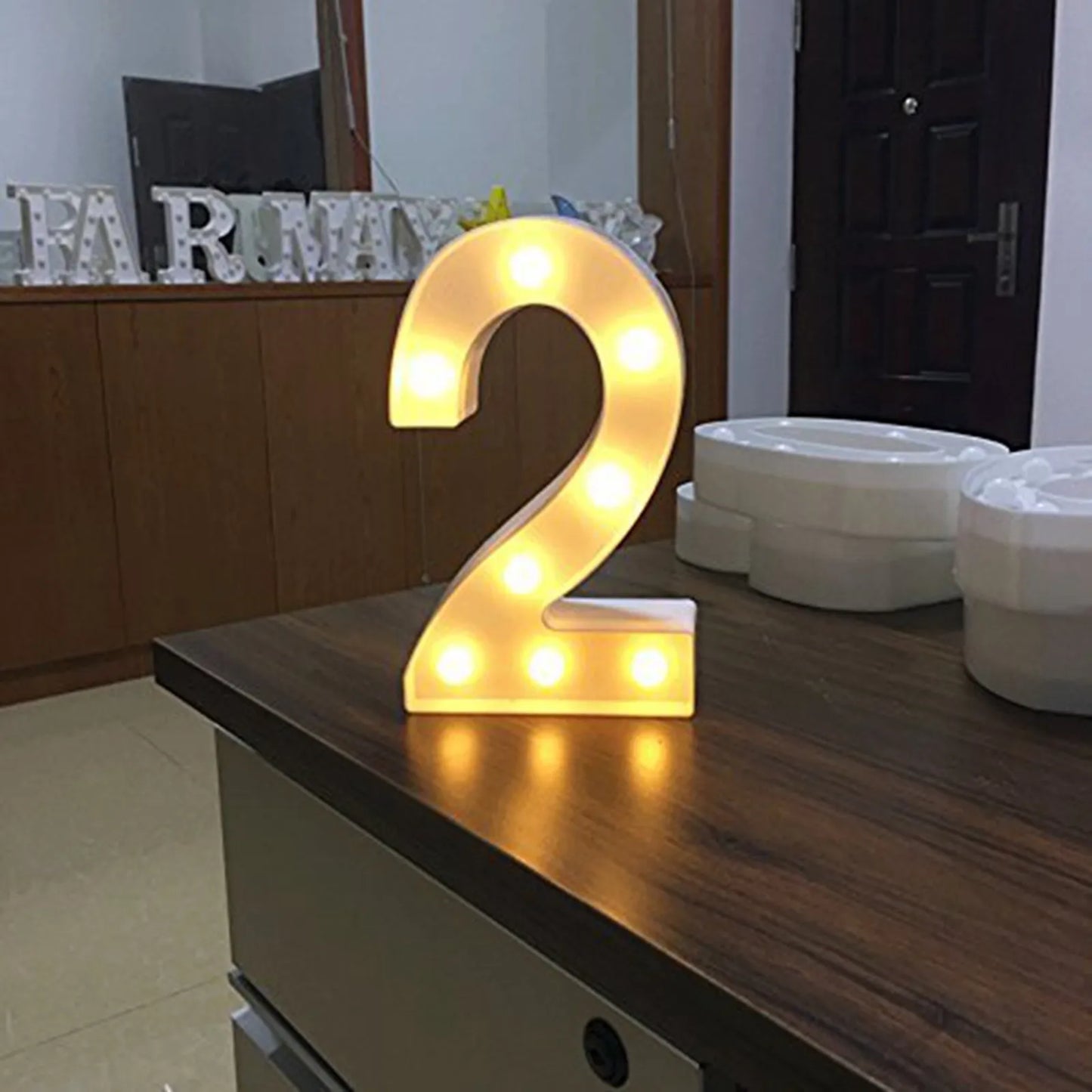 LED Light-Up Letter/Number Sign – Battery Operated Party & Wedding Decor (No Batteries)