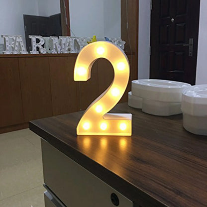 LED Light-Up Letter/Number Sign – Battery Operated Party & Wedding Decor (No Batteries)