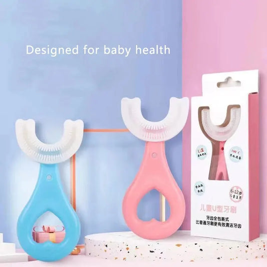 2pcs U-Shaped Kids Toothbrush – Baby & Toddler Oral Cleaning Tool