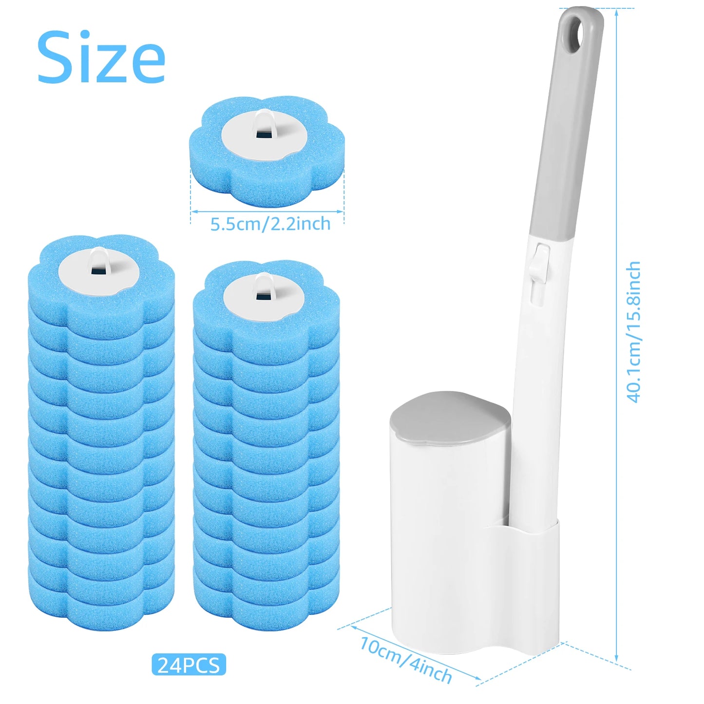 Disposable Toilet Brush with Long Handle & Replaceable Head – Bathroom Cleaning Tool