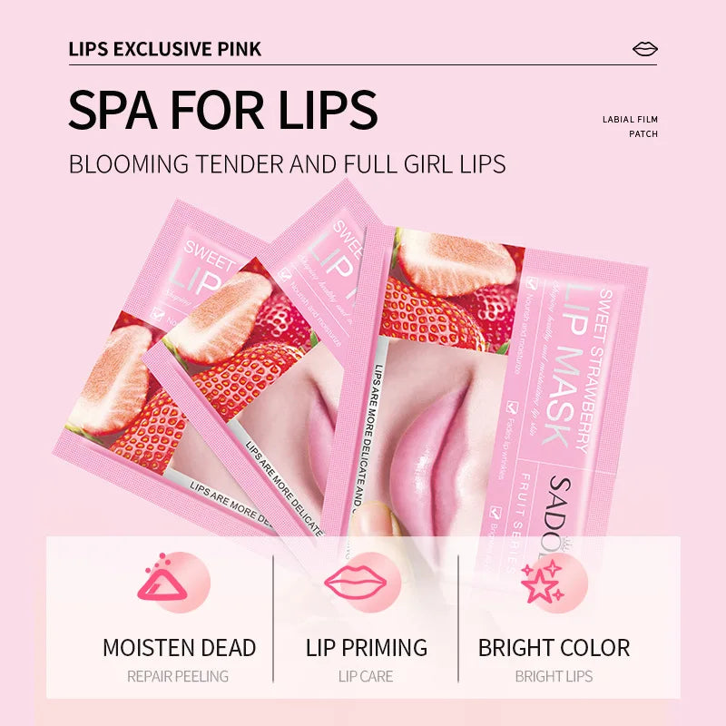 SADOER 10pcs Fruit Lip Masks Nourishing Collagen Lip Care