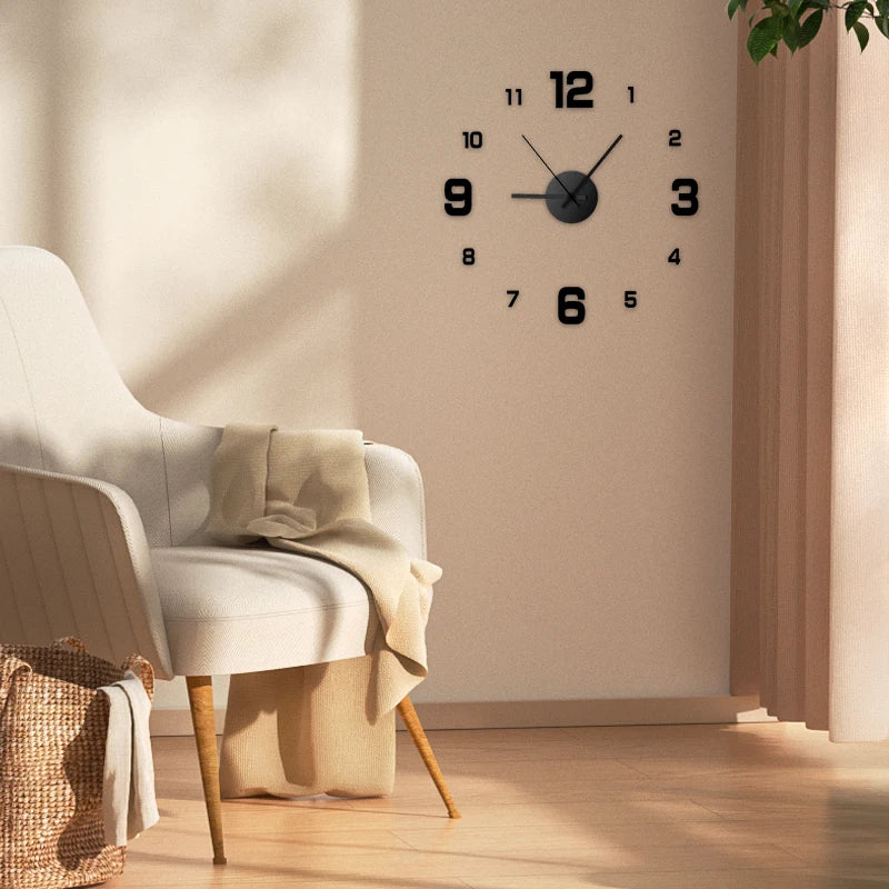 Frameless DIY Wall Clock Decor