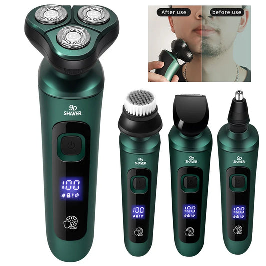 Green Smart Electric Shaver with LCD