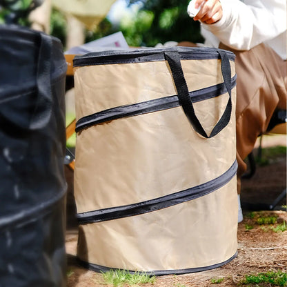 1pc Pop-Up Portable Trash Can – Folding Camping, Garden, Outdoor Garbage & Leaf Bag