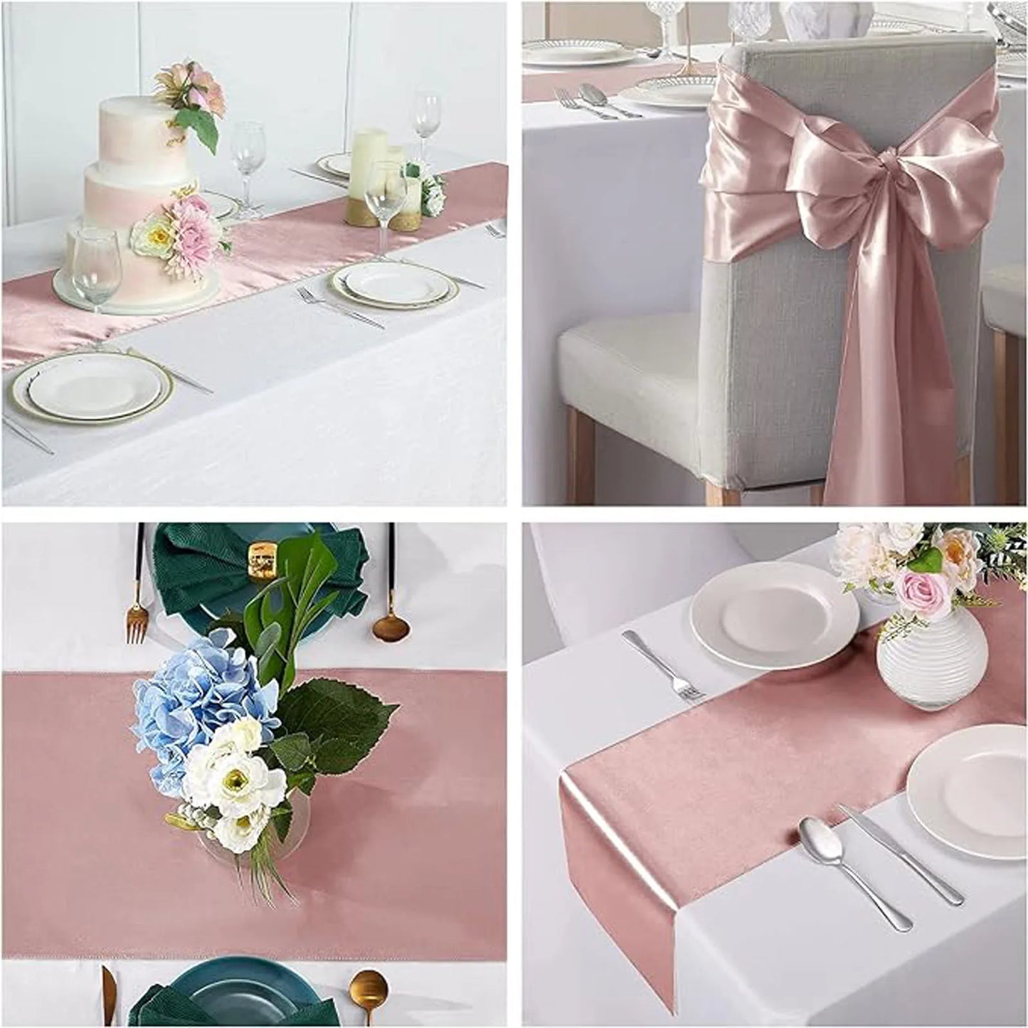 30x275cm Satin Table Runner – Elegant Wedding & Party Decor (12x108 inch)