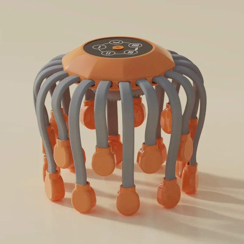 20-Head Scalp Massager with Red Light – Octopus Vibrator for Stress Relief