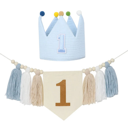 Boho 1st Birthday High Chair Banner – Baby Party & Nursery Decoration