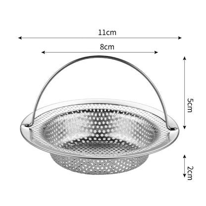 Stainless Steel Sink & Bathtub Hair Catcher Durable Mesh Strainer with Handle