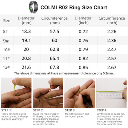 COLMI R02 Smart Ring with Health Monitoring