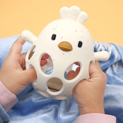 Cartoon Chick Silicone Baby Teether – Soft Chew Toy for Teething Relief