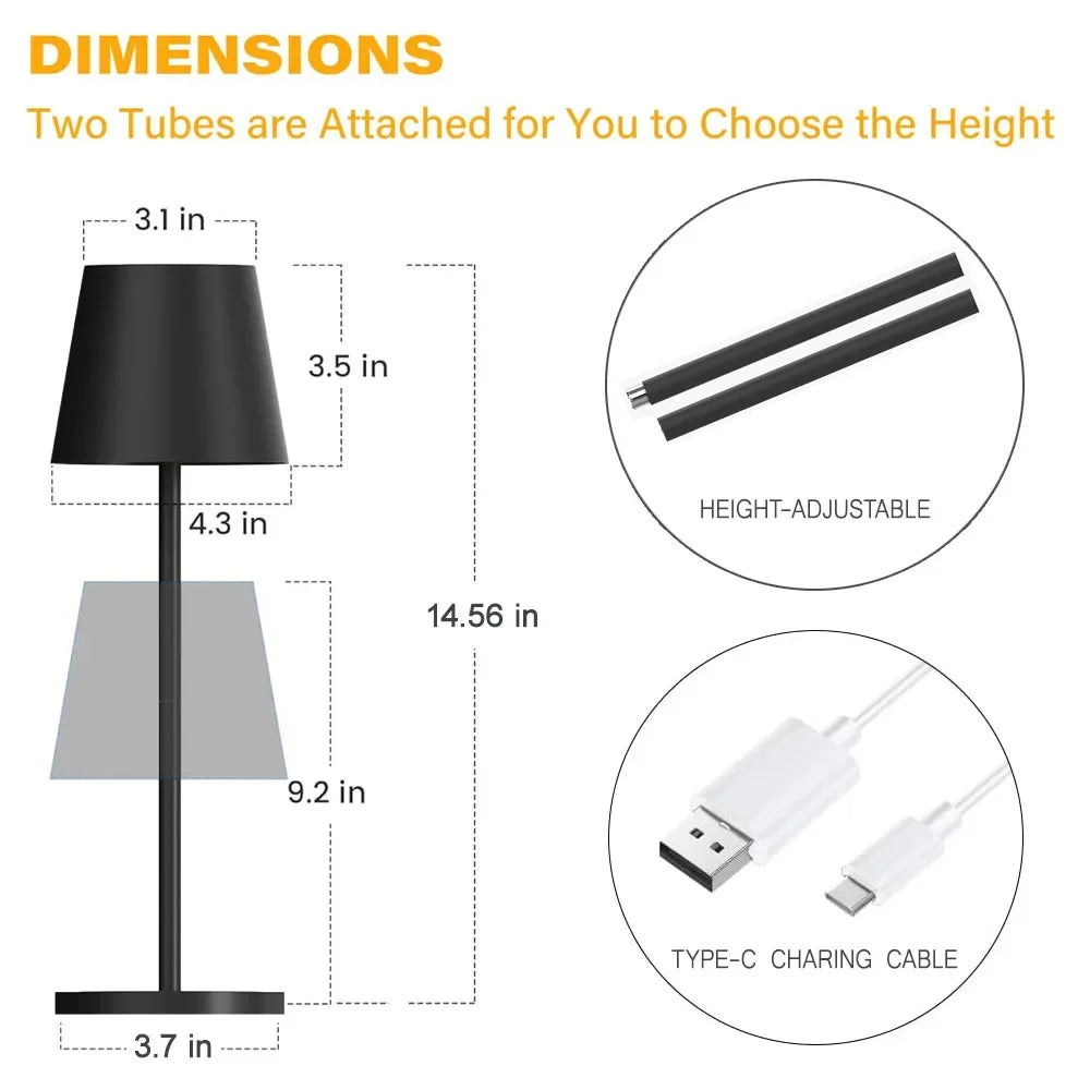 Classic LED Rechargeable Touch Table Lamp