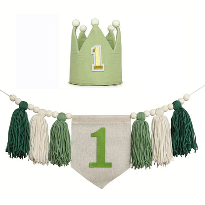 Boho 1st Birthday High Chair Banner – Baby Party & Nursery Decoration