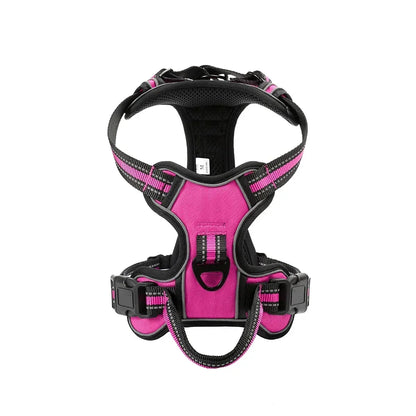 Adjustable Reflective Nylon Dog Harness Vest – Soft No-Pull Pet Harness for Small to Large Dogs