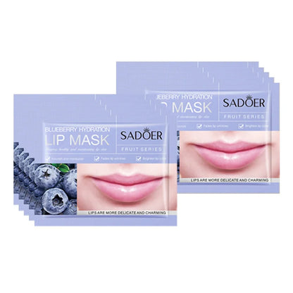 SADOER 10pcs Fruit Lip Masks Nourishing Collagen Lip Care