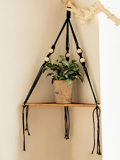 1/2/3-Tier Boho Corner Wall Shelf – Floating Wood Display for Home Decor