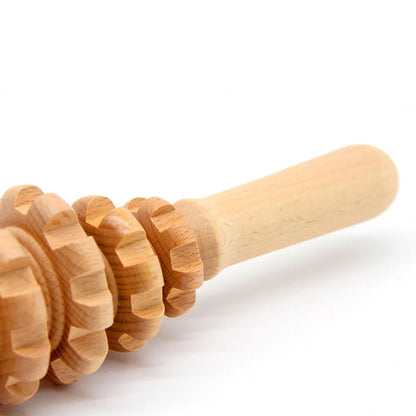 Oval Wooden Massage Roller for Cellulite and Tension